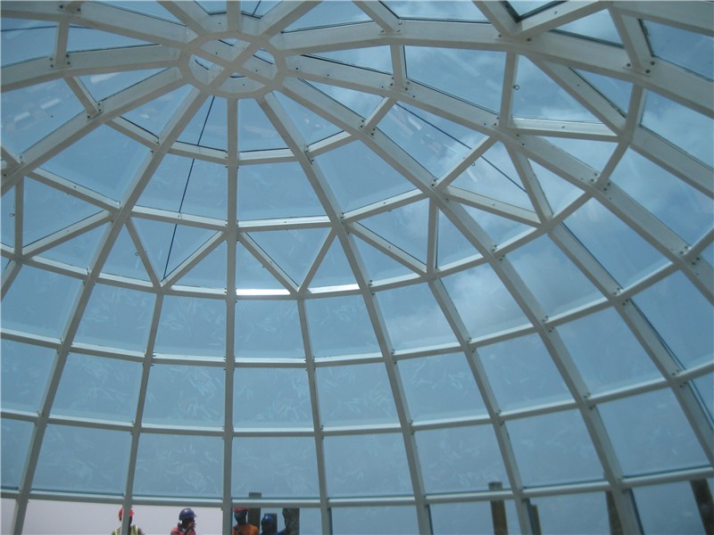 Prefab Glass Dome Roof Steel Structure Atrium Canopy