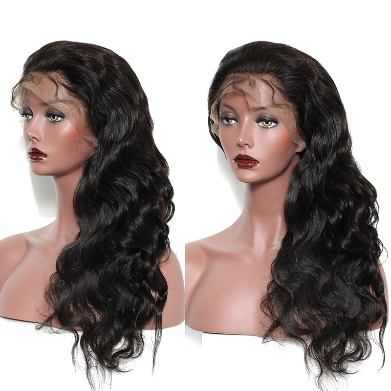 Wavy Brazilian Virgin Human Hair Full Lace Wig With Natural Hairline for Black women