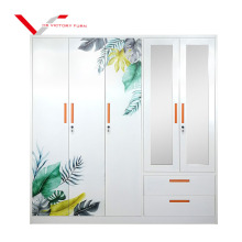 New Structural Steel Almirah Designs with 5 Doors Wardrobe
