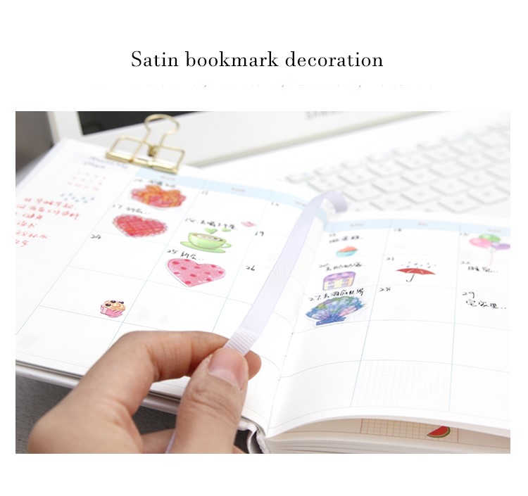 365 Planner Agenda Notebook Colorful Inner Page Illustration Yearly Daily Plan Journal Record Life Stationery Gifts