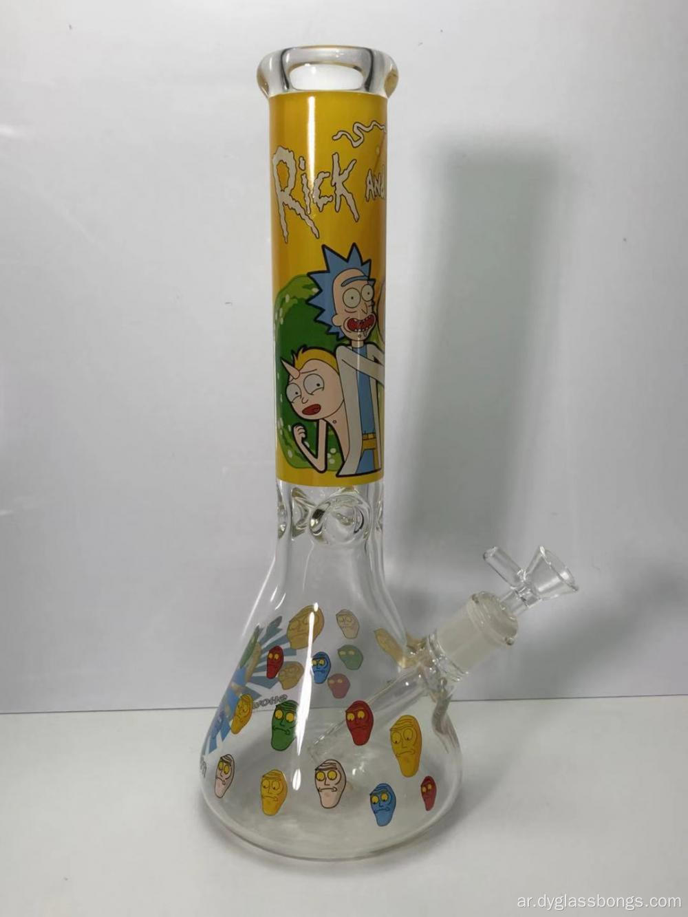 7MM ريك و Morty Glass Beaker Bong سميكة