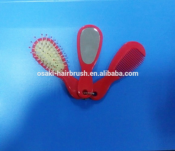 Bling color hair brush set with mirror , hand hair brush with mirror set