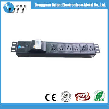 6 outlet China Rack installation PDU socket With power light and circuit breaker