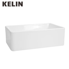 Modern Handmade Ceramic Rectangular White Deep Farm Kitchen Sink