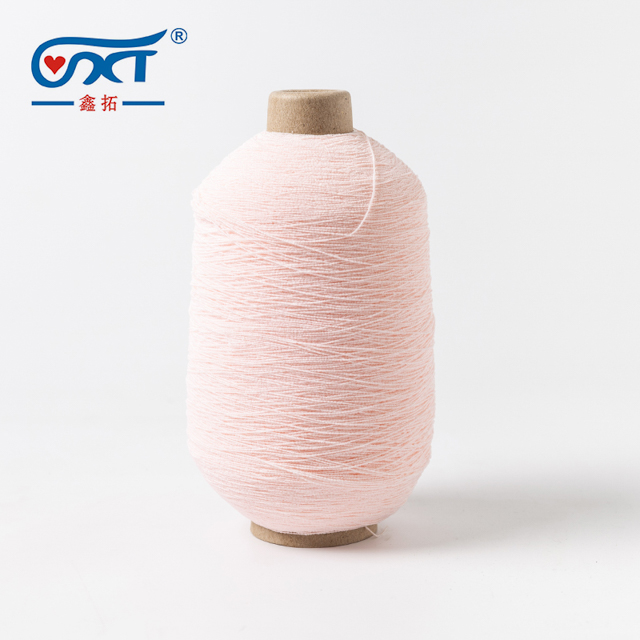 Pink 100% Polyester Elastic Covered Rubber Thread Spandex Yarn