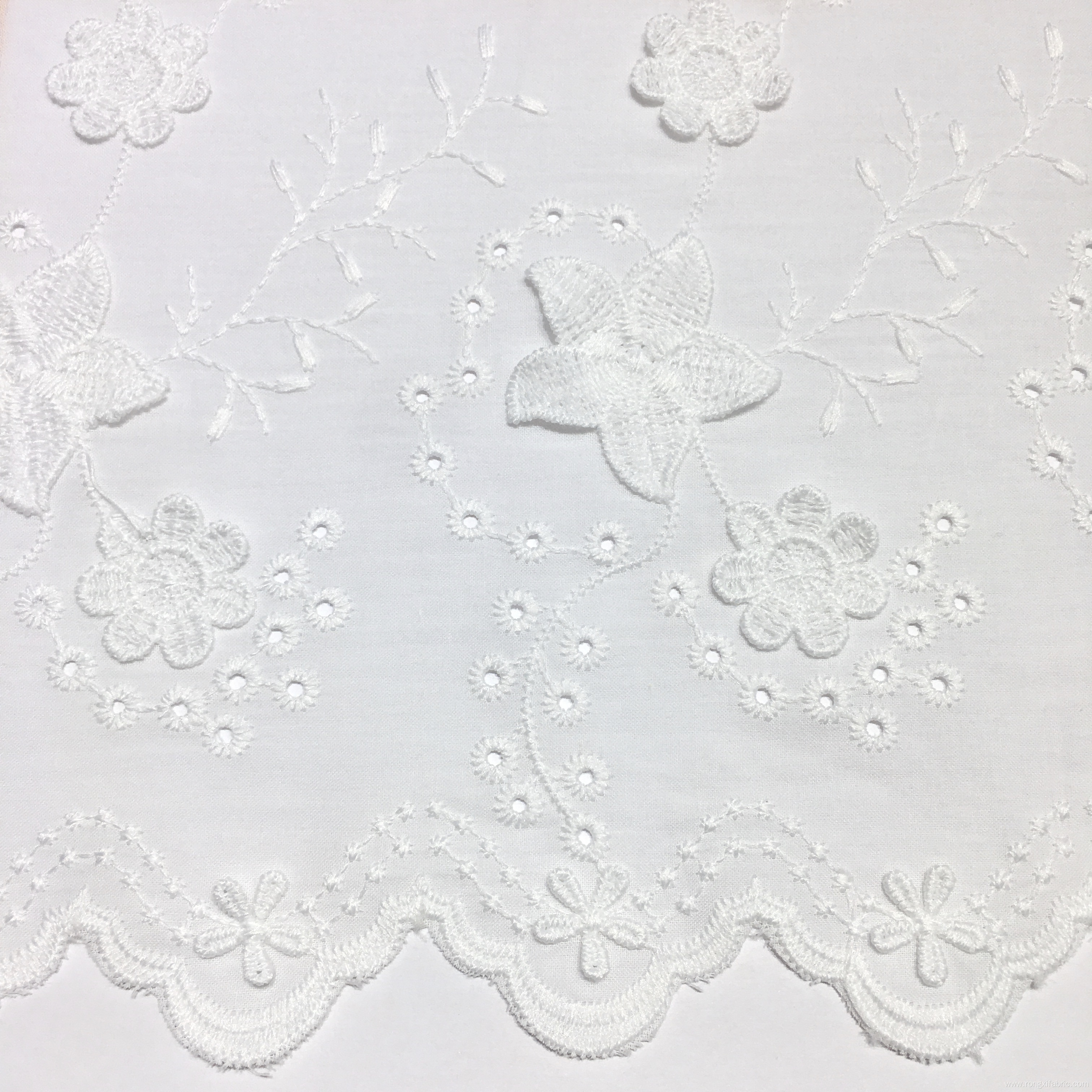 beige cotton embroidery white 3d lace trim fabric