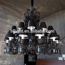 French style luxury baccarat black crystal chandelier