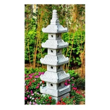 Natural Stone Pagoda Lantern: Japanese Granite Outdoor Decoration