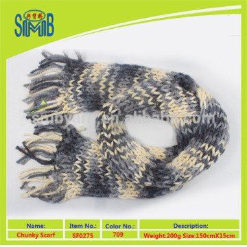 china online shopping bulk sale space dyed acrylic warm scarf with mulit ply yarn in good quality