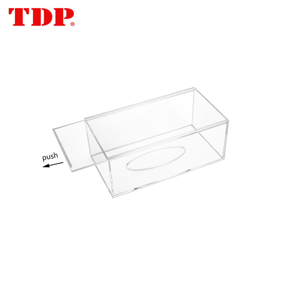 Clear Acrylic Tissue Dispenser Box Cover Holder For Bathroom