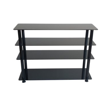 Black Tempered Glass Shelf Shoes Stand / Chaussures Cabinet