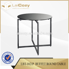 Hotel buffet glass table/ restaurant buffet glass table/ tempered glass top buffet table