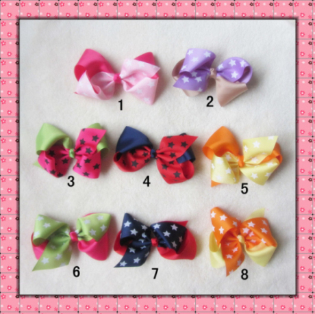 Doppia stella a cinque punte colore Whorl cintura Bowknot capelli clip laterale cartella, bande di capelli caschetto capelli ornamenti accessori