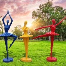 Outdoor decoration abstract fiberglass dance statue