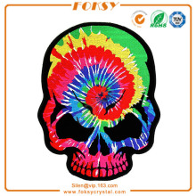 Rainbow Skull embroidery patch iron on