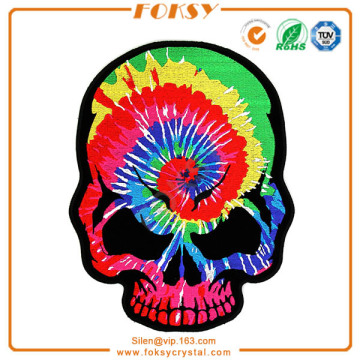 Rainbow Skull embroidery patch iron on