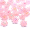 Indah 3D Cherry Blossom Pink Resin Cabochon Beads 100 pcs / bag Untuk Kamar Tidur Anak Perempuan Ornamen Kerajinan Dekorasi Manik-manik Spacer