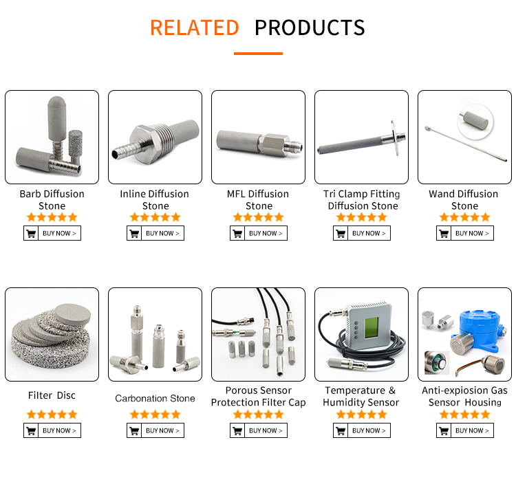 sintered powder 2um stainless Steel 1.5 " Tri Clamp Fitting Diffusion Stone with 1/4" NPT female thread