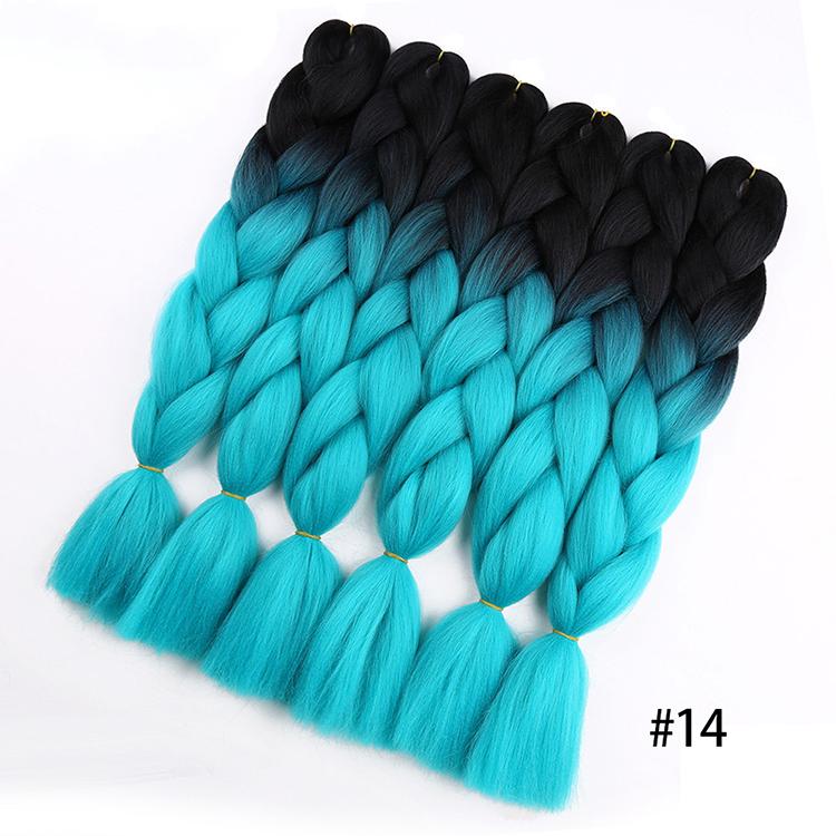 Wholesale high quality crochet hair synthetic soft braiding hair omber black bleue original braid jumbo crochet braids