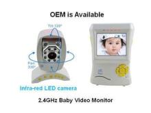 2.4" TFT LCD Wireless Digital Video Baby Monitor with Tempe