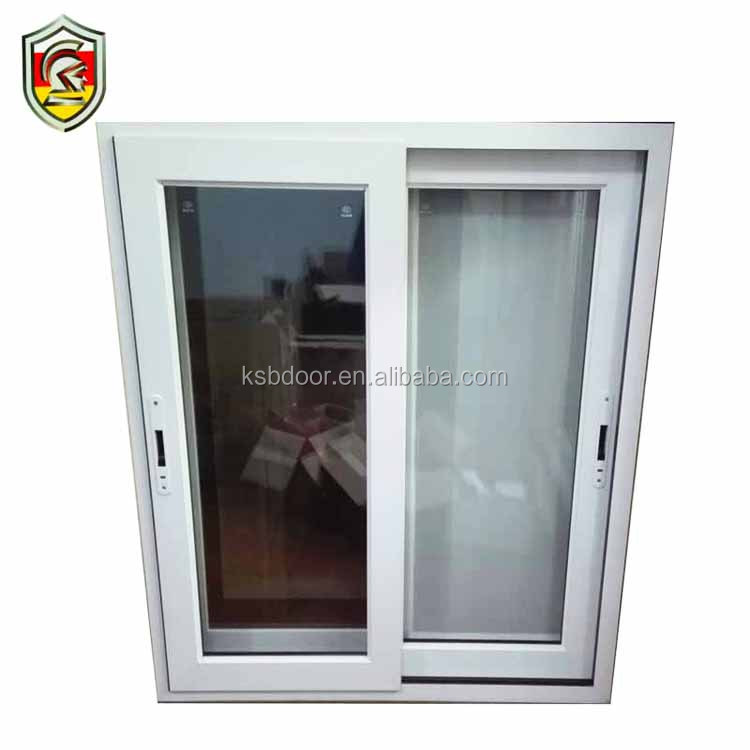 Double toughened glazed aluminium frame glass sliding window with decorative wrought iron window grill design