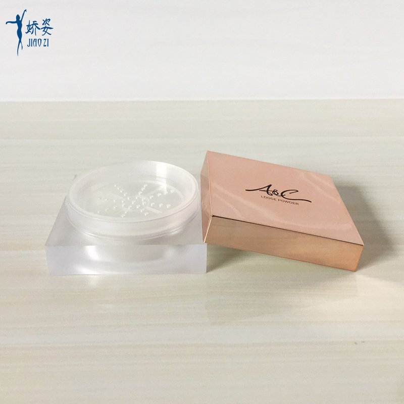 15g Shiny Rose Gold Square Loose Powder Case