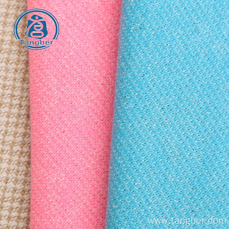 Knit polyester cotton french terry fabric for cloth