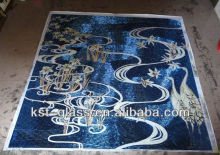 KST hot sale mosaic mural tiles silver and ice jade glass mural bird wall decor