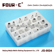 Set of 24 steel pastry tube,classic icing nozzles,cake tools