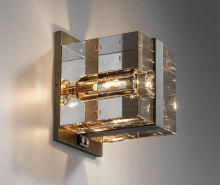 Jonathan Browning Brass Modern Crystal Wall Sconce for Bathroom