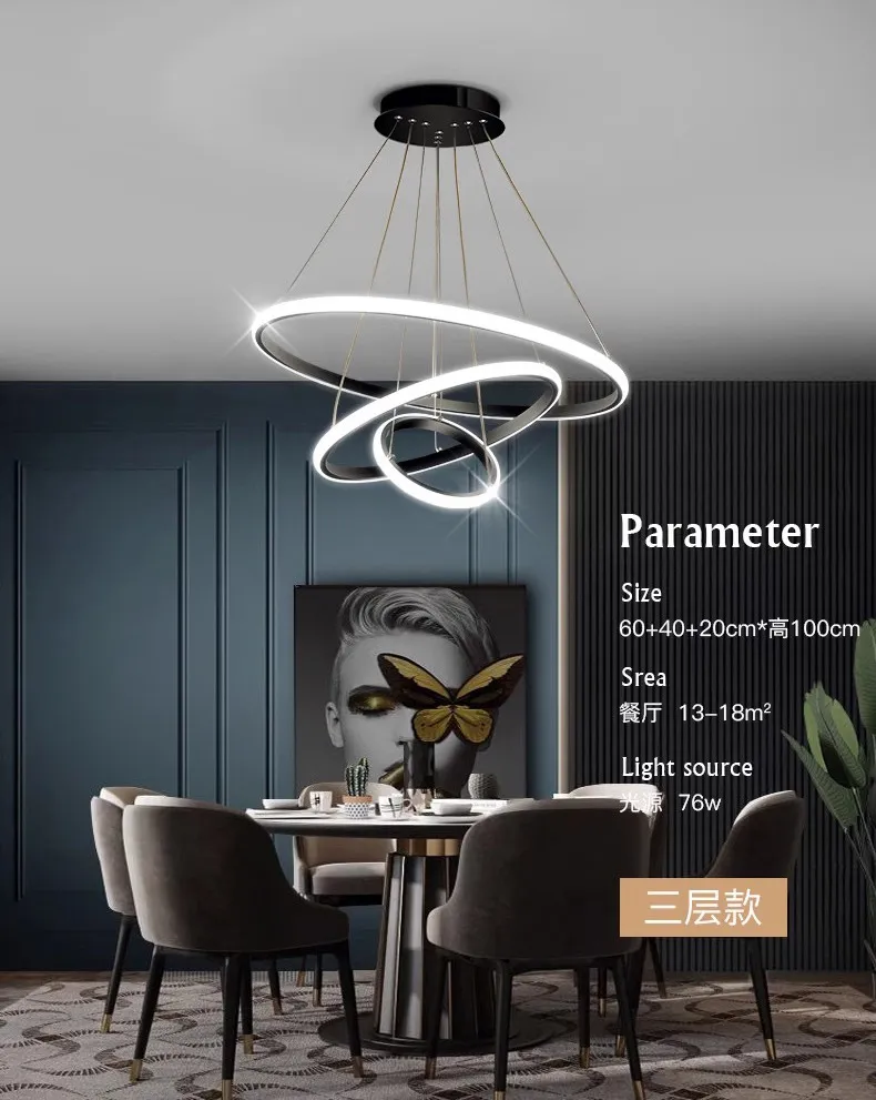 Luxury Decorative Circle Ring Pendant Light for Modern Living Room