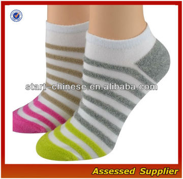 Striped Women's Socks Terry No Show Socks