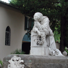 Hand carved stone  tombstone cemetery statue