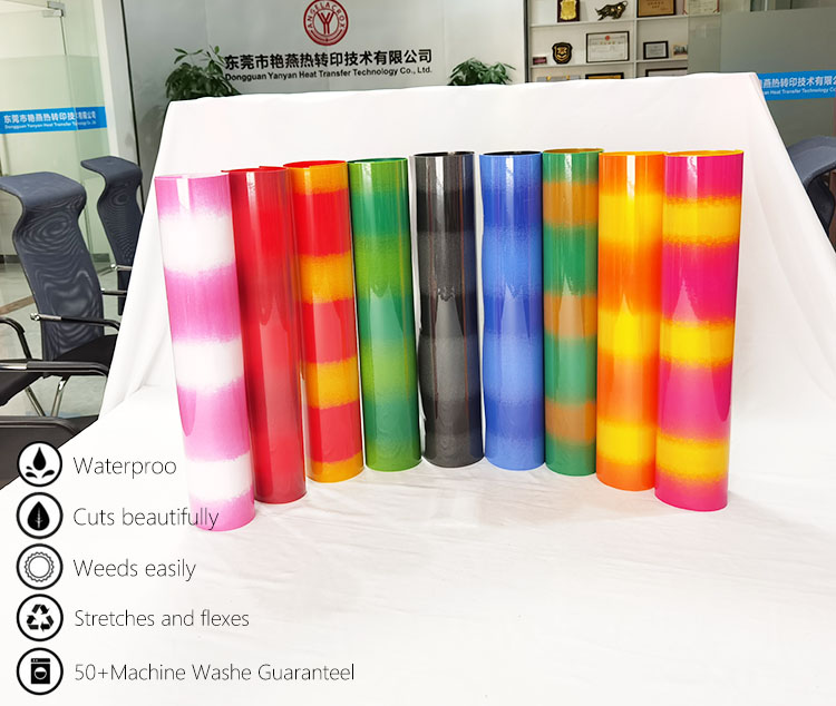 Custom hot sale pattern multicolour 3d flock vinyl heat transfer flocking vinil film for t-shirt