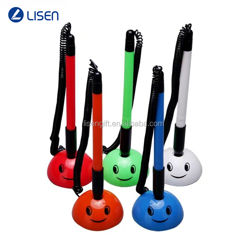 Unique Hotel Desk Holder Chain Bank Pen Table Ball Pen Promotional Ballpoint Pen with Stand