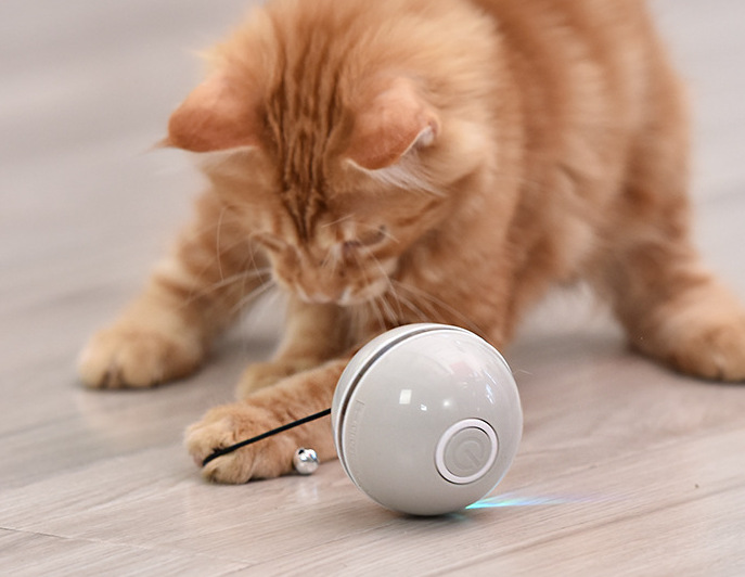 Amazon Popular Promotion USB Charging 360 Degree Auto-rotating Cat Toy Ball Interactive Smart Pet Supplies