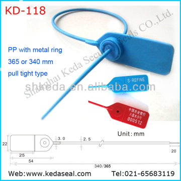 PP Narrow smooth tail adjustable length seal ideal for small apertures and eyelets KD-107