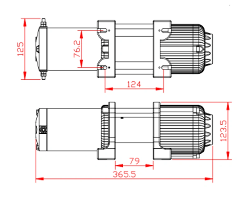 12V 24V 4000lbs Electric Winch with Synthetic Rope