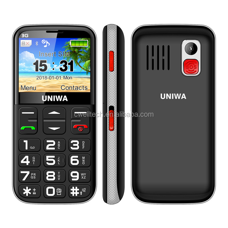 UNIWA V808G 2.31 Inch Screen Big Button SOS 3G Senior Adult Phone