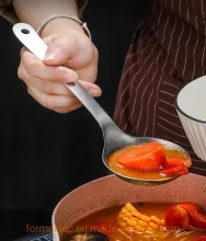 304 Stainless Steel Thickened Long Handle Tablespoon Serving Spoon Soup Spoon Soup Ladle