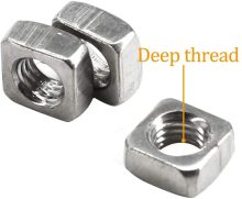 Stainless steel square nuts for automation industry