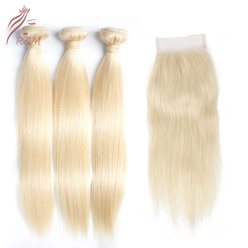 Factory Price Remy Virgin 613 Blonde Human Hair Weave with Closure