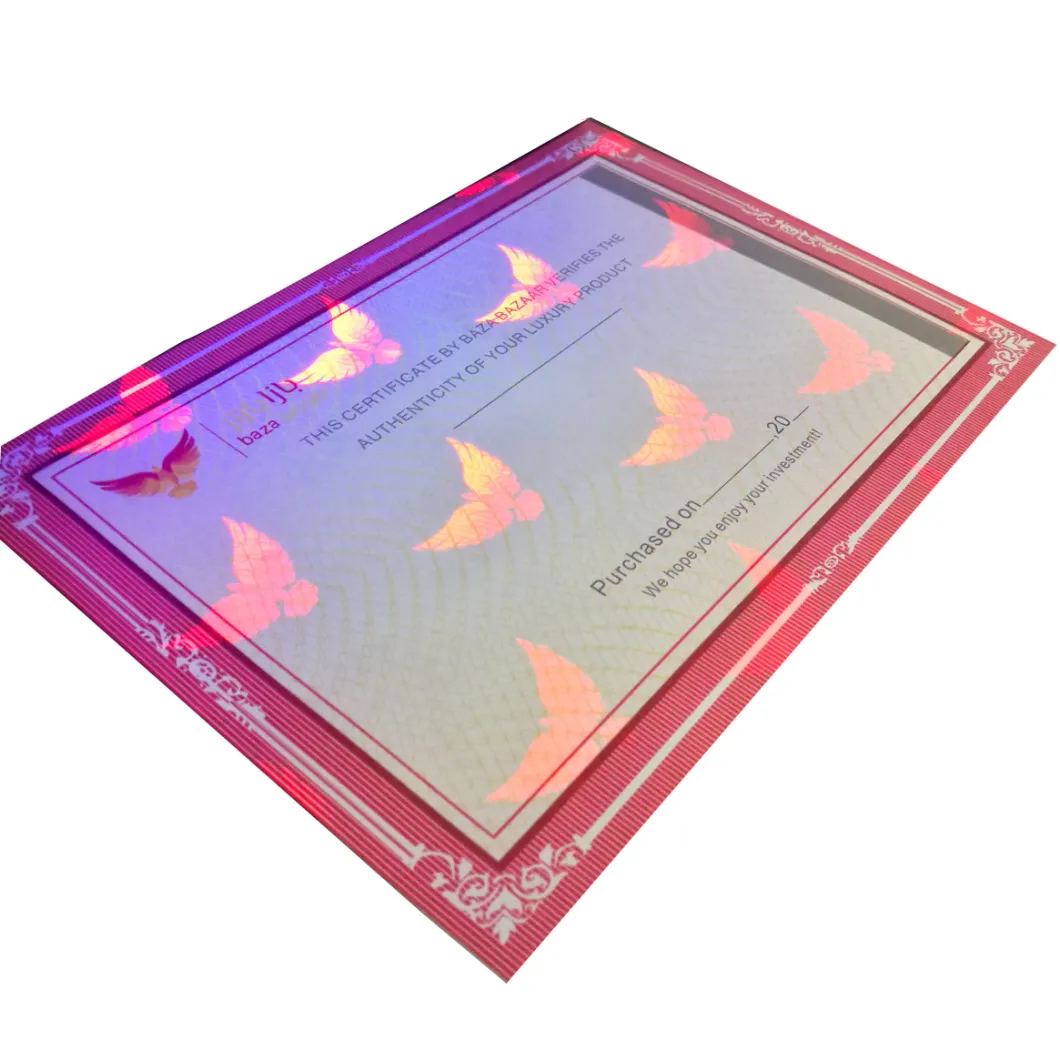 Manufacturing True Watermark Light Reflective UV Certificate