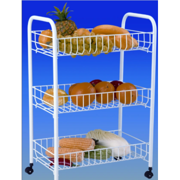 4-layer rolling trolley with basket