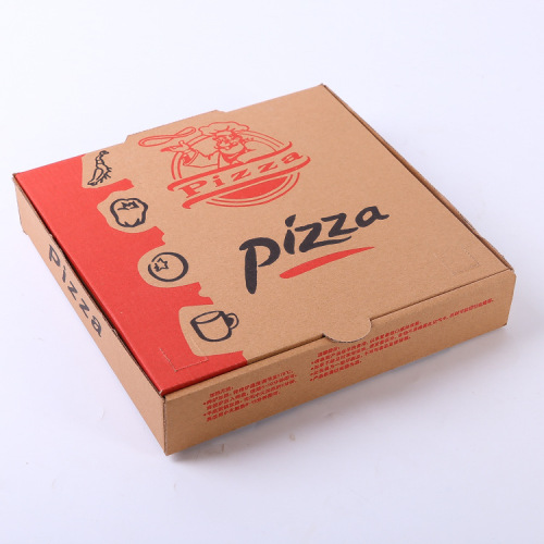 Aangepast logo 6in/8in/12in Bruine Kraft Gegolfde pizzabox