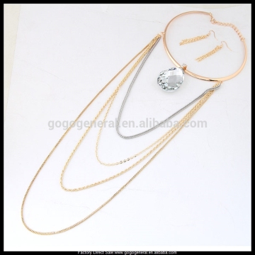 Fashion Collar Chain Tassel Acrylic Big Stone Necklace