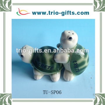 ceramic turtle salt and pepper set holder
