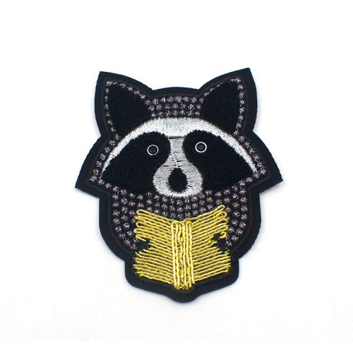 Pakaian Bordir Custom panda Merah Cute Patch