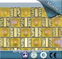 glossy gold foil glass mosaic pool tiles