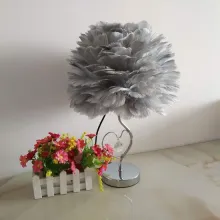 Elegant Goose Feather Heart Wing Desk Lamp
